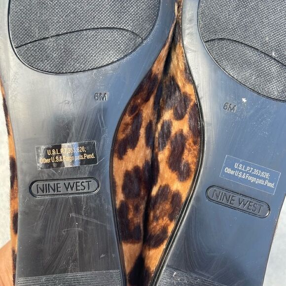 NINE West 6M Hayden leopard animal hair loafers - Picture 3 of 9